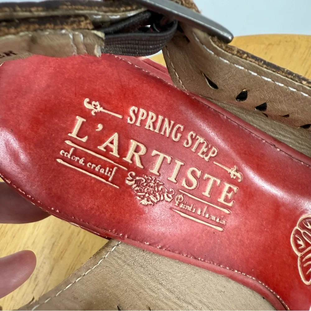 Spring Step L’artiste tutti frutti colorful Wedge sling back sandal 37/7-6.5
